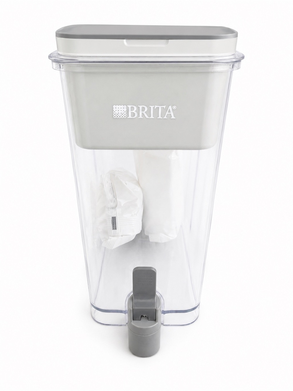 Brita Tall Clear Dispenser with Gray Lid and Spigot